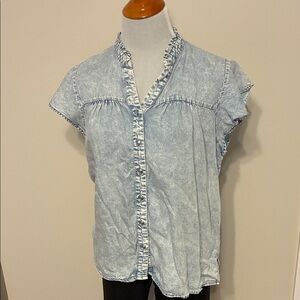 Jane and Delancey Light Blue Denim Blouse